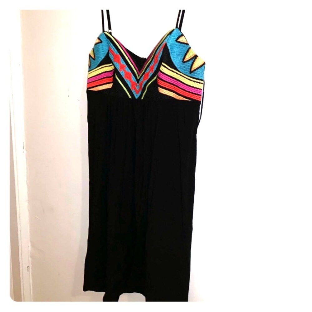 ❌❌ SOLD ❌❌Love Stitch multi color/black mini dress